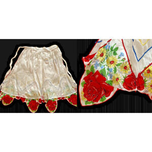 Vintage Half Apron Made with Handkerchiefs Chiffon Hostess Romantic Victorian